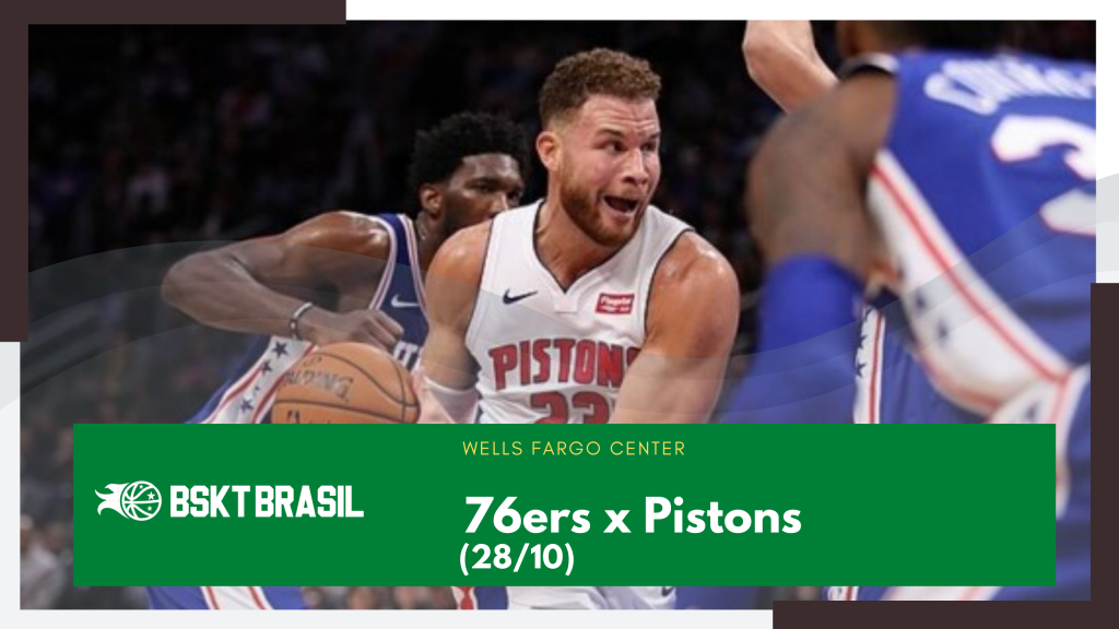 Onde assistir 76ers x Pistons NBA hoje (28/10) AO VIVO