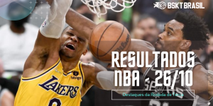 NBA Resultados dos Jogos (26/10) - Vitoria Lakers e Warriors