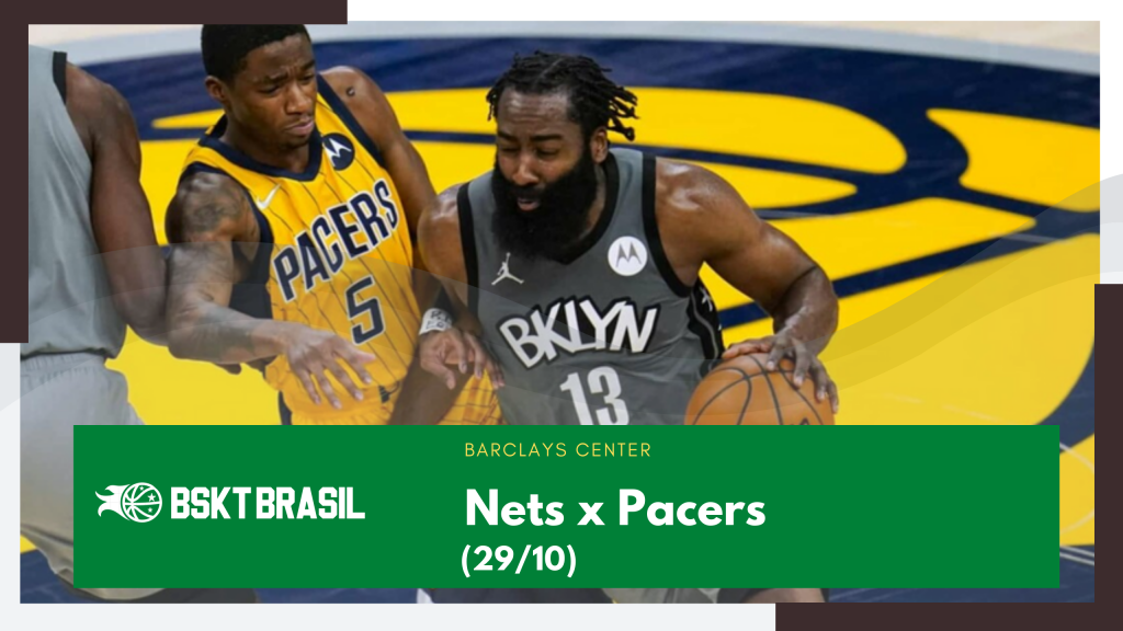 Onde Assistir Nets x Pacers NBA hoje (29/10) AO VIVO