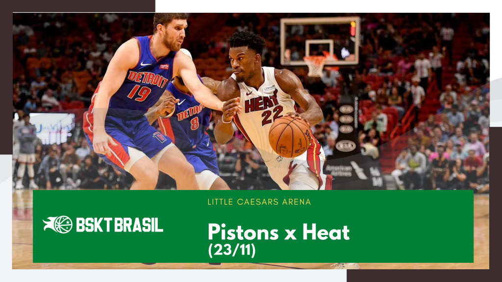 Onde Assistir Pistons x Heat NBA hoje (23/11) AO VIVO